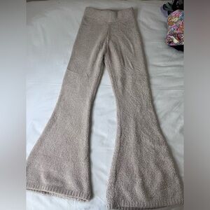 Fluffy tan flared pants